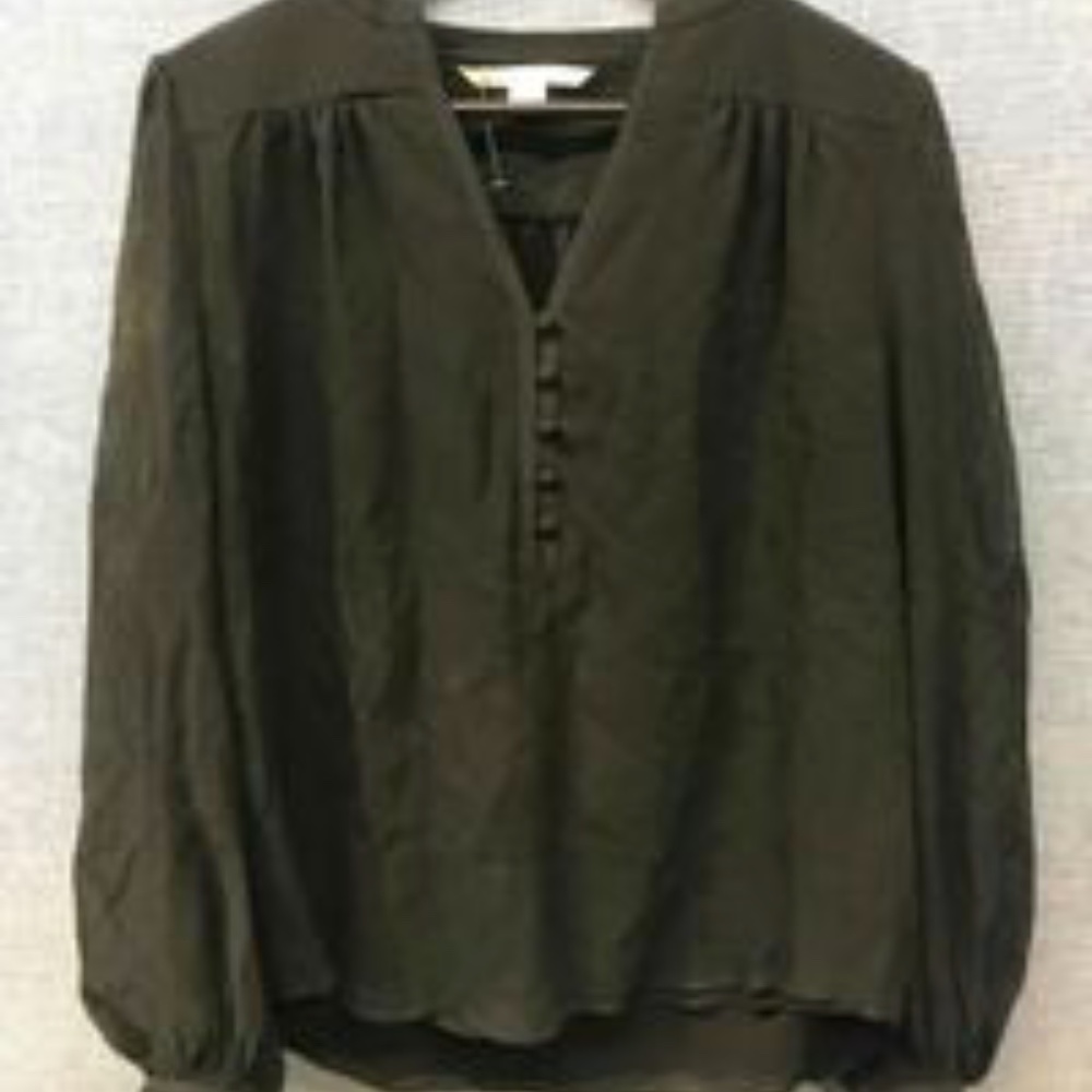 Diane Von Furstenberg Black Silk Blouse